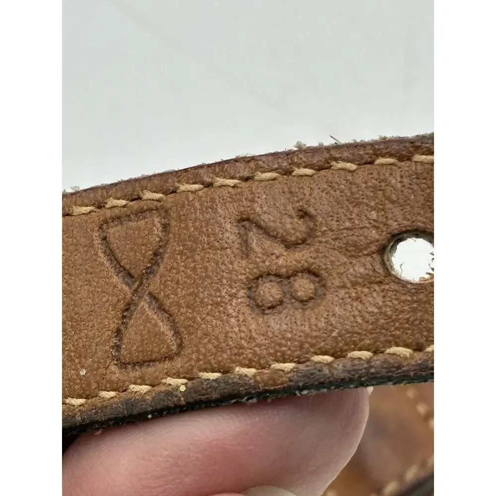 Vintage Ghurka Marley Hodgson Belt Canvas Leather Brass D-Ring Buckle USA
